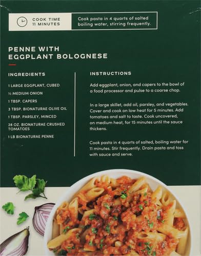 16 Oz Bionaturae Organic Pasta, Whole Wheat Penne