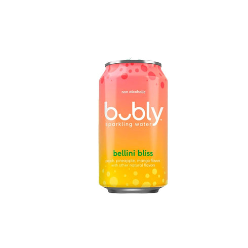 12 oz 16 Pack Bubly Bellini Bliss Flavored Sparkling Water fl Aluminum Can