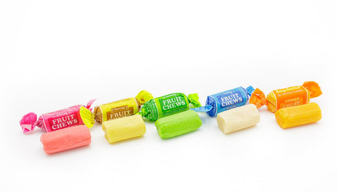 2 lb (136 5 FRUIT CHEWS Candy Individually Wrapped Pieces), Bulk Bag, Assorted Flavors, Soft & Fruity, Gluten & Peanut