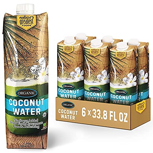 Nature's Greatest Foods, Organic Coconut Water, USDA Organic Certified, No Sugar Added,