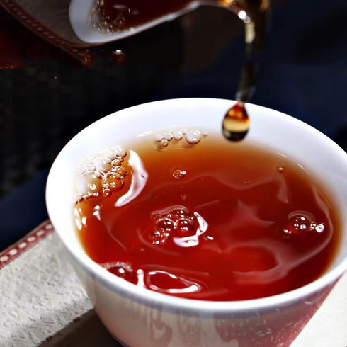 DIAN MAI HAO 2009, 500g Package Yunnan Pu'er Tea Brick - Fermented Black Tea Since Organic Pu-erh With Bamboo Leaves
