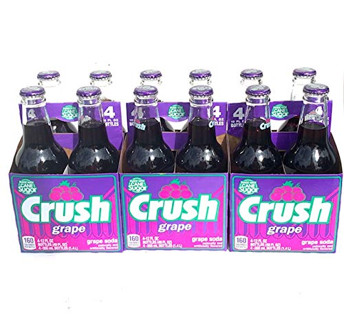 Crush 3 Pack Grape Soda Made With Pure Cane Sugar, 12 Fl. Oz.,