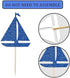 24 Pcs Nautical Theme Glitter Cupcake Picks, Cupcake Toppers for Decoration Party Favors