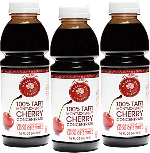 Cherry Bay Orchards Tart Montmorency Cherry Concentrate (3 Pack 16 Oz Bottle)