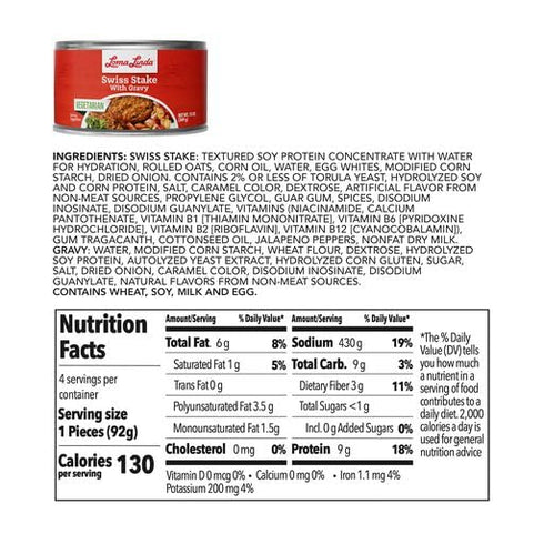 (13 oz.), 6 Pack) Loma Linda - Plant Based Meats (Swiss Stake with Gravy