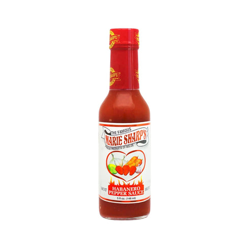 5 oz (Pack 3) Marie Sharp's Hot Habanero Pepper Sauce, Authentic Belizean Hot Sauce with Fresh Red Habanero Peppers