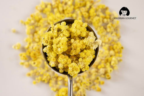 GRIGORIAN GOURMET Immortelle 1 OZ (30g) (Helichrysum Pallasii) Dried Flowers Loose Herbal Tea | Wild-Harvested from the