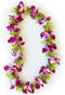 Hawaii Flower Lei Hawaiian Lei - Fresh Single Strand Orchid Lei - Purple and Green