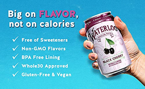 ADVENTURE BOX 8 Pack, 12 Oz Pack 8 Waterloo Sparkling Water, Flavors Variety Naturally Flavored, Zero Calories | Zero