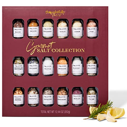 Set, Set 18 Thoughtfully Gourmet, Gourmet Salt Sampler Collection Gift Vegan and Vegetarian, Uniquely Flavored