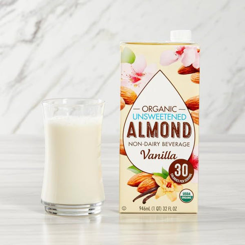 Generic 32 oz, 6 Count Pack Organic Vanilla Almond Beverage, Unsweetened Non-Dairy, fl