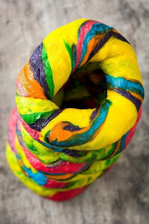 RawJoy Pack 12 Fresh New York Rainbow Bagel by | Delicious Fresh Rainbow Bagel