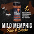Memphis Marinades, 5.6oz Mild BBQ Rub & Shake - Flavor Enhancer for Chicken, Beef, Pork