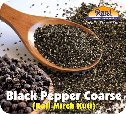 Rani Coarse Ground Black Pepper 28 Mesh (Table Grind) - 3.5oz (100g) | All Natural, Vegan, Gluten Friendly