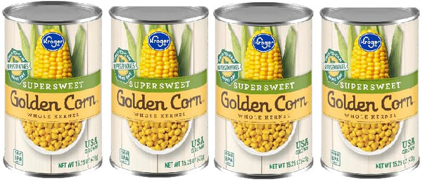 Generic Super Sweet Golden Whole Kernel Corn (4 Cans,15.25 oz. each)