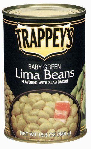 Trappey's Baby Green Lima Beans Flavored with Slab Bacon 15.5 Oz (Pack of