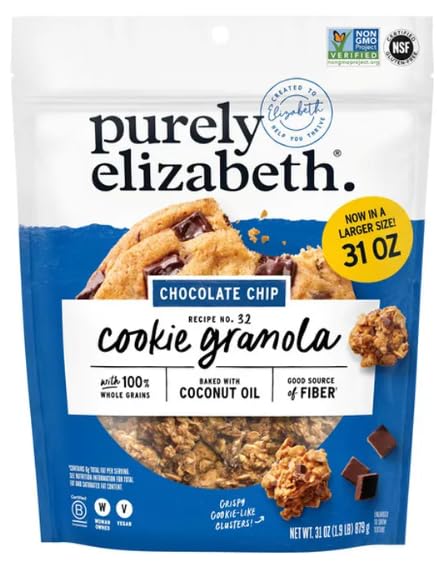 Generic Purely Elizabeth Chocolate Chip Cookie Granola, 31oz Bag