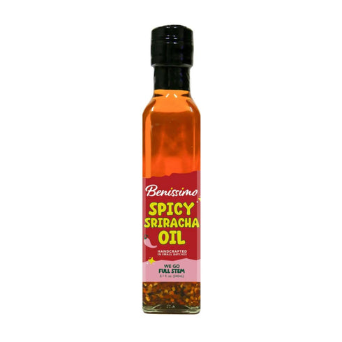 Benissimo Spicy Sriracha Infused Oil Chili & Garlic Herb Oil, Vegan All