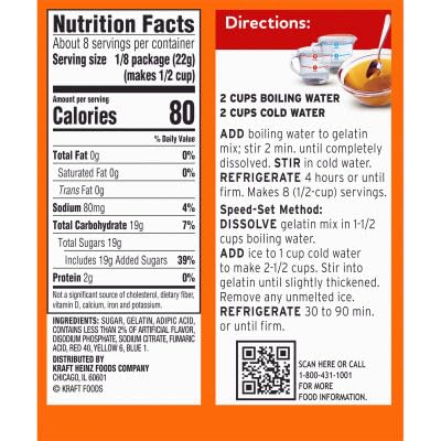 Jell-o Gelatin Dessert, Peach Flavor (Pack of 2)