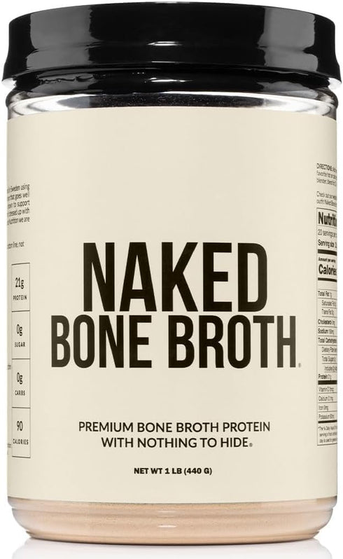 NAKED Bone Broth - Beef Bone Broth Protein Powder - 21G Protein,