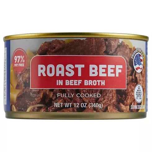 Generic 12 oz., 4 Pack, 3lbs 97% Roast Beef in Beef Broth in a Can, Total, Fat Free