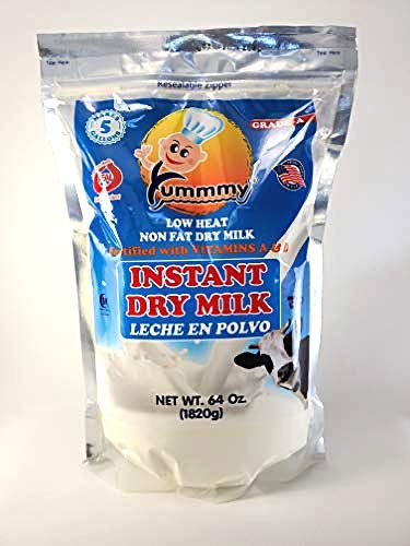 Yummmy 64 oz, Skimmed 64 Oz, Instant Nonfat Powdered Dry Milk - Leche en polvo, Grade A, Kosher Halal Certified, Made
