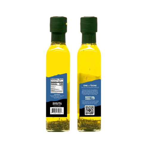 8.1 oz Benissimo Parmesan Garlic Herb Infused Oil, All Natural Gourmet Cooking Oil with Chef-Inspired Herbs, Ideal