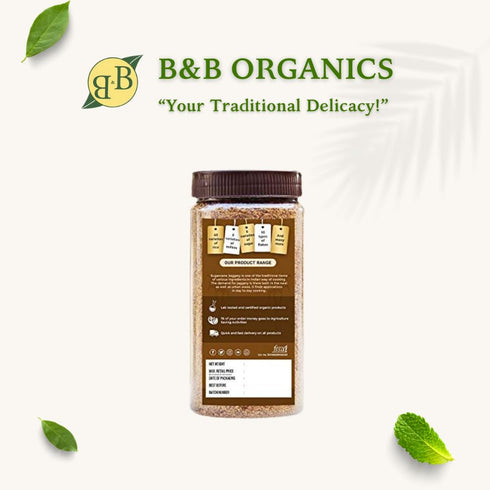 (250 B&B Organics Grinded sugarcane jaggery/nattu sarkarai g)