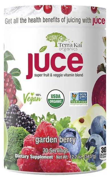 Generic Terra-Kai Organics Juce Super Fruit and Veggie Blend Drink, 12.2-Ounce Garden Berry,