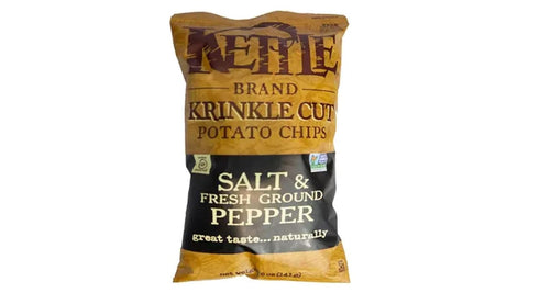 Kettle Foods Potato Chips, Krinkle Salt & Fresh Ground Pepper, 5 Oz