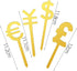 lvbeybc Set 4, Currency Symbol Cupcake Toppers, Glitter Acrylic cake Toppers Birthday Party Decoration Supplie Cake