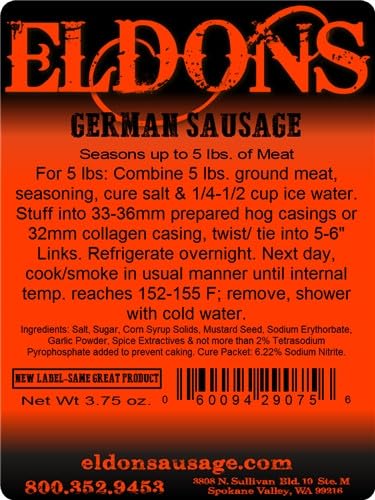 Eldons Sausage and Jerky Supply 10 lbs Eldon's German Sausage Kit - Authentic Flavor in Every Bite - Makes