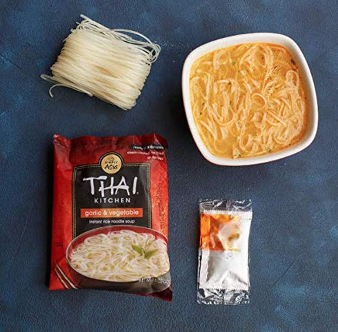 1.6-Ounce (Pack 12) Thai Kitchen Instant Rice Noodle Soup, Garlic and Vegetables, Unit