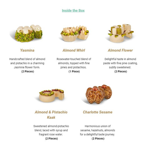 9 Laylas Delicacies Mediterranean Treats Gift Box for Ramadan Mubarak - Handmade Healthy Mixed Nutty Flavors Pastries