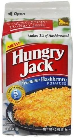 Hungry Jack Original Hashbrown Potatoes (Pack of 6) 4.2 oz Boxes by