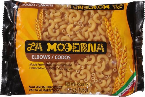Elbow 7 oz (Pack 2) LA MODERNA, Codos Pasta, | Enriched Durum Wheat Semolina | Kosher, Non-GMO, Iron