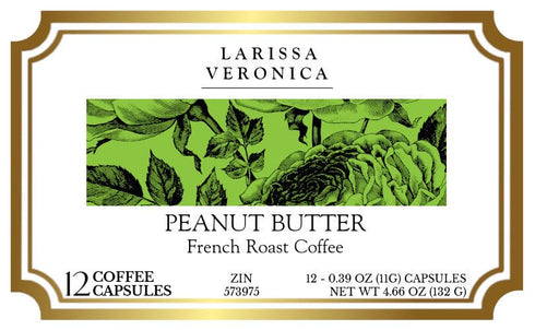 Larissa Veronica (12 573975) Peanut Butter French Roast Coffee (Single Serve K-Cup Pods) (Gourmet, Naturally Flavored