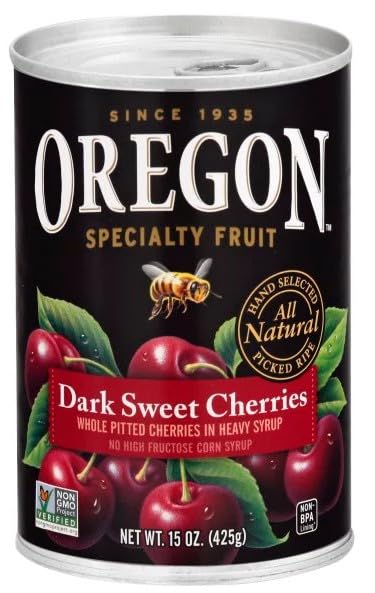 Generic PACK 4)15 oz Oregon Dark Sweet Cherries in Heavy Syrup, (VALUE OF Cans, Premium Baking & Dessert Fruit