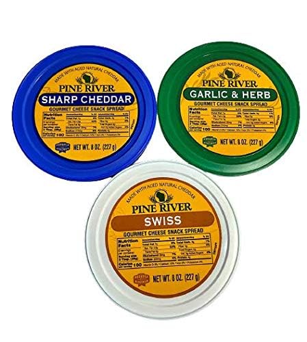 Pine River Cheese Spreads Variety 3-Pack | Sharp Cheddar, Garlic & Herb,