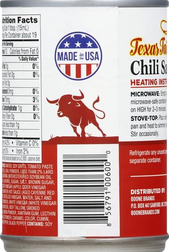 Texas Tailgate Chili Sauce for Burgers and Dogs, 10 Oz