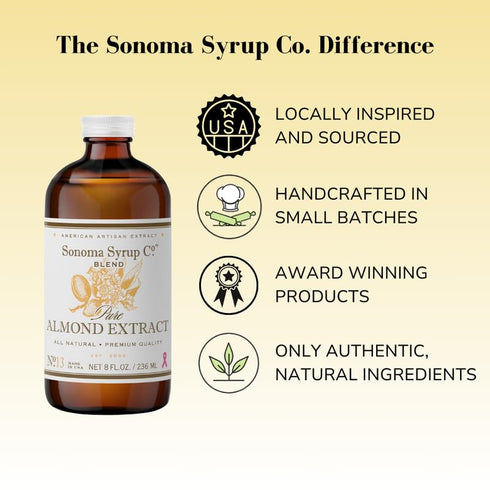 8 oz Sonoma Syrup Co Pure Almond Extract | for Baking | Hand Crafted in the USA