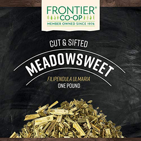 100% 16 (Pack 1) Frontier Co-op Meadowsweet Herb, Cut and Sifted, Kosher, Bulk Bag - Natural Dried for Meadowsweet Tea