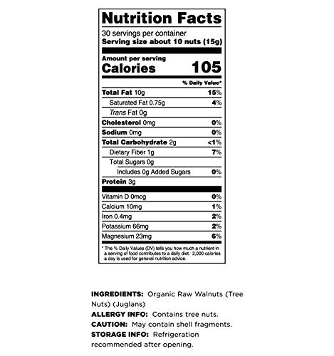 2 Lbs (2 Pack) Terrasoul Superfoods Organic Raw Walnuts, - Chandler Variety | Fresh | Light Color