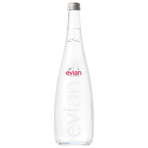 Oasis Snacks Evian Still Mineral Water, 25.4 Fl Oz Glass Bottle (Pack of 6)