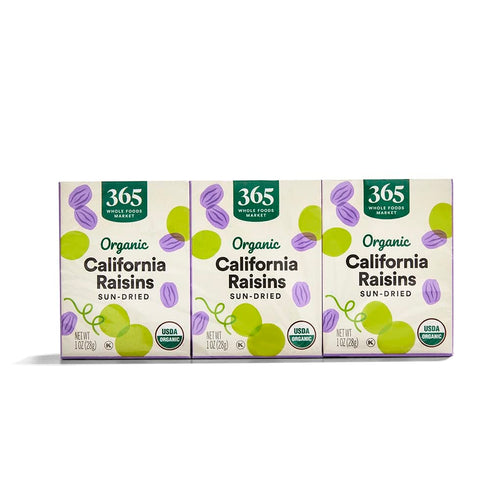 Pack of 6, 365 by Whole Foods Market, Organic Raisins, 1 Ounce