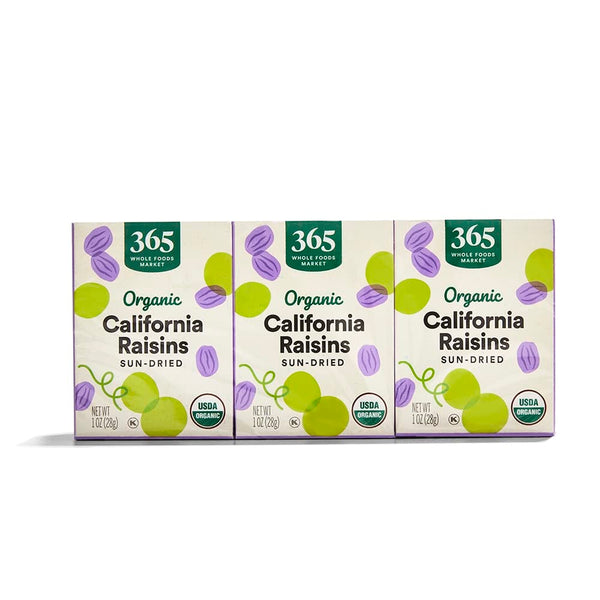 Pack of 6, 365 by Whole Foods Market, Organic Raisins, 1 Ounce