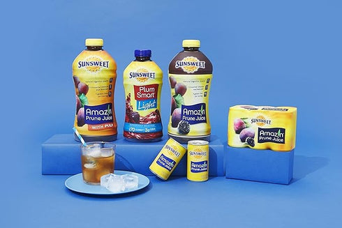 32 oz Pack 2 Sunsweet Amazin Prune Juice with Pulp - Bottle - of - Fat Free - Gluten Free - Vegan - High in Natural