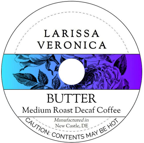 Larissa Veronica Butter Medium Roast Decaf Coffee (Single Serve K-Cup Pods) (Gourmet, Naturally Flavored,