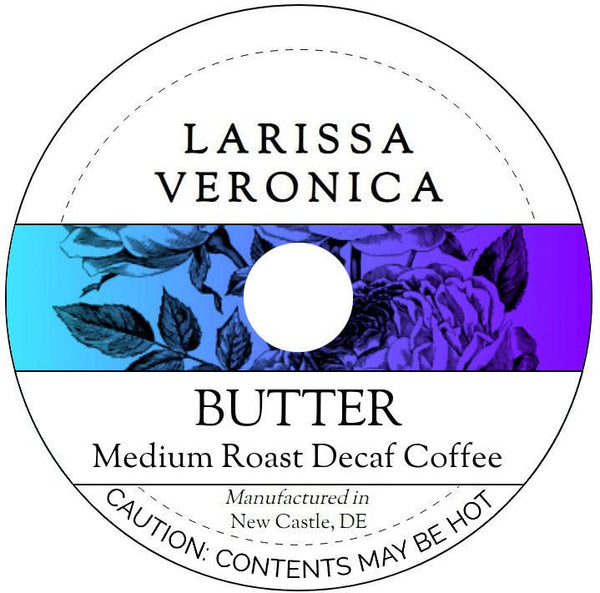 Larissa Veronica Butter Medium Roast Decaf Coffee (Single Serve K-Cup Pods) (Gourmet, Naturally Flavored,