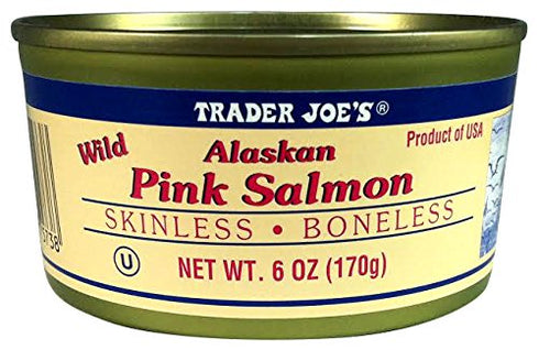 Trader Joe's (Pack 6), 6 oz Wild Alaskan Salmon, Skinless Boneless of Can